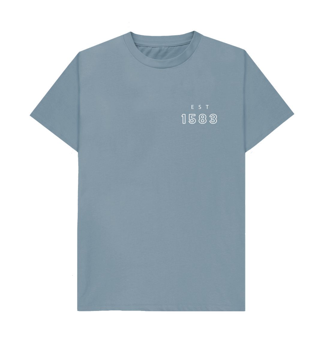 Stone Blue Old College Coordinates Design T-Shirt