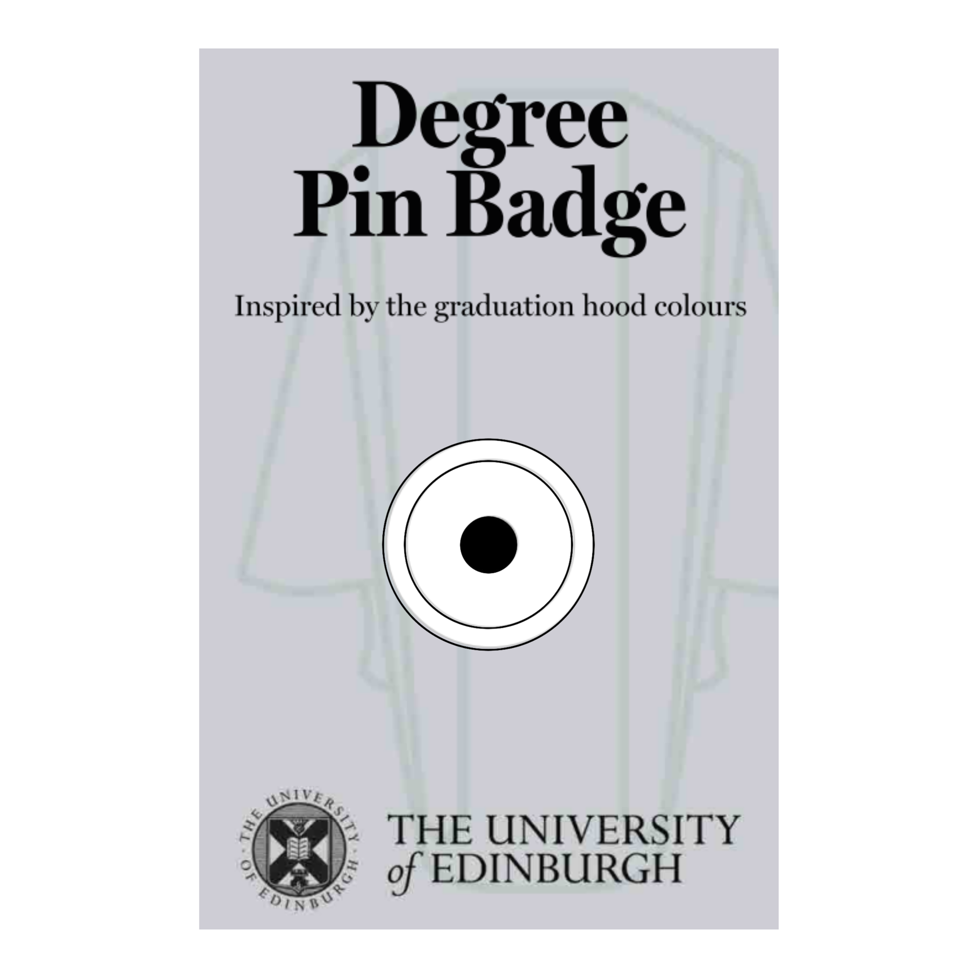 Arts: Round pin with white outer circle, white middle circle and black inner circle