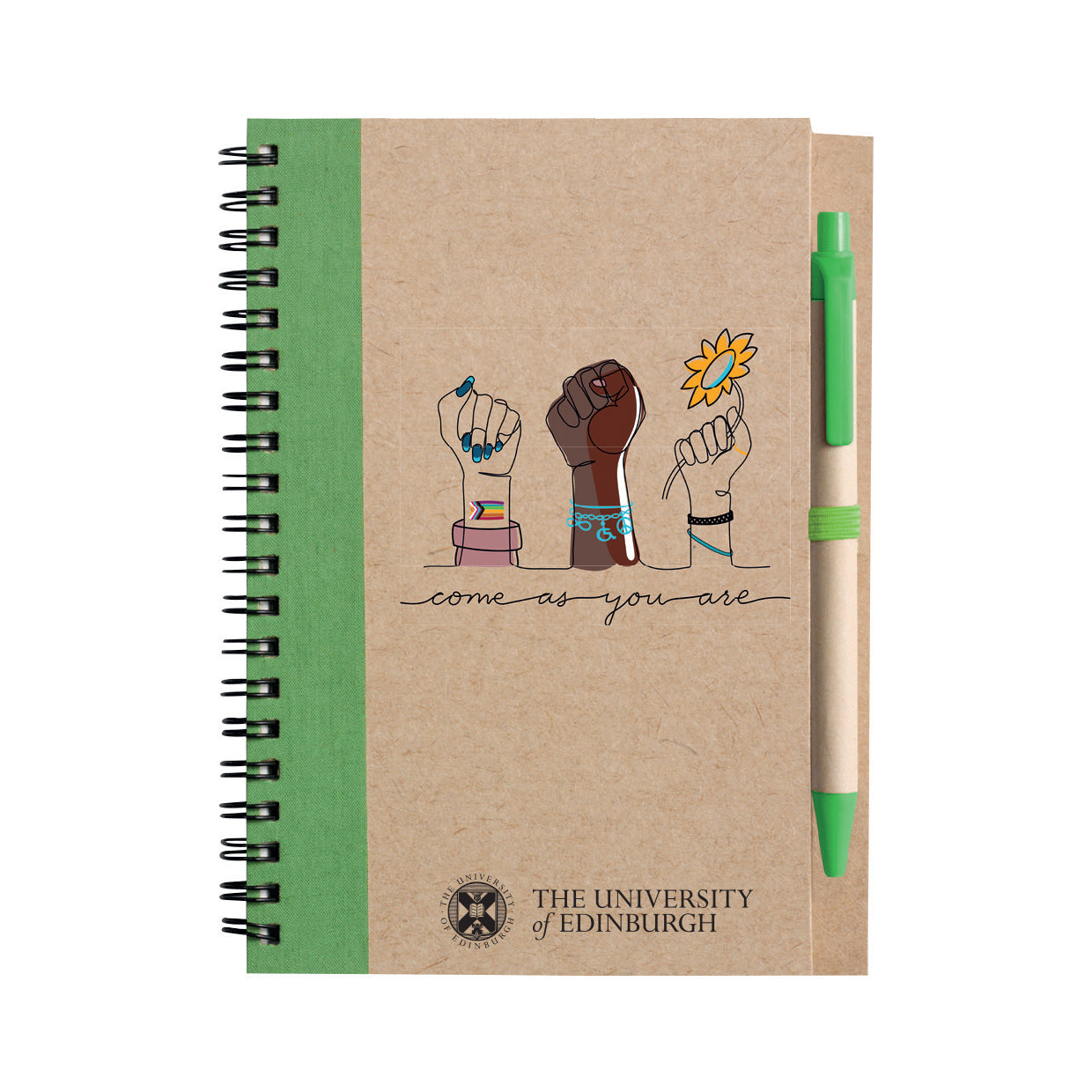 Come As You Are Notebook with Green band.