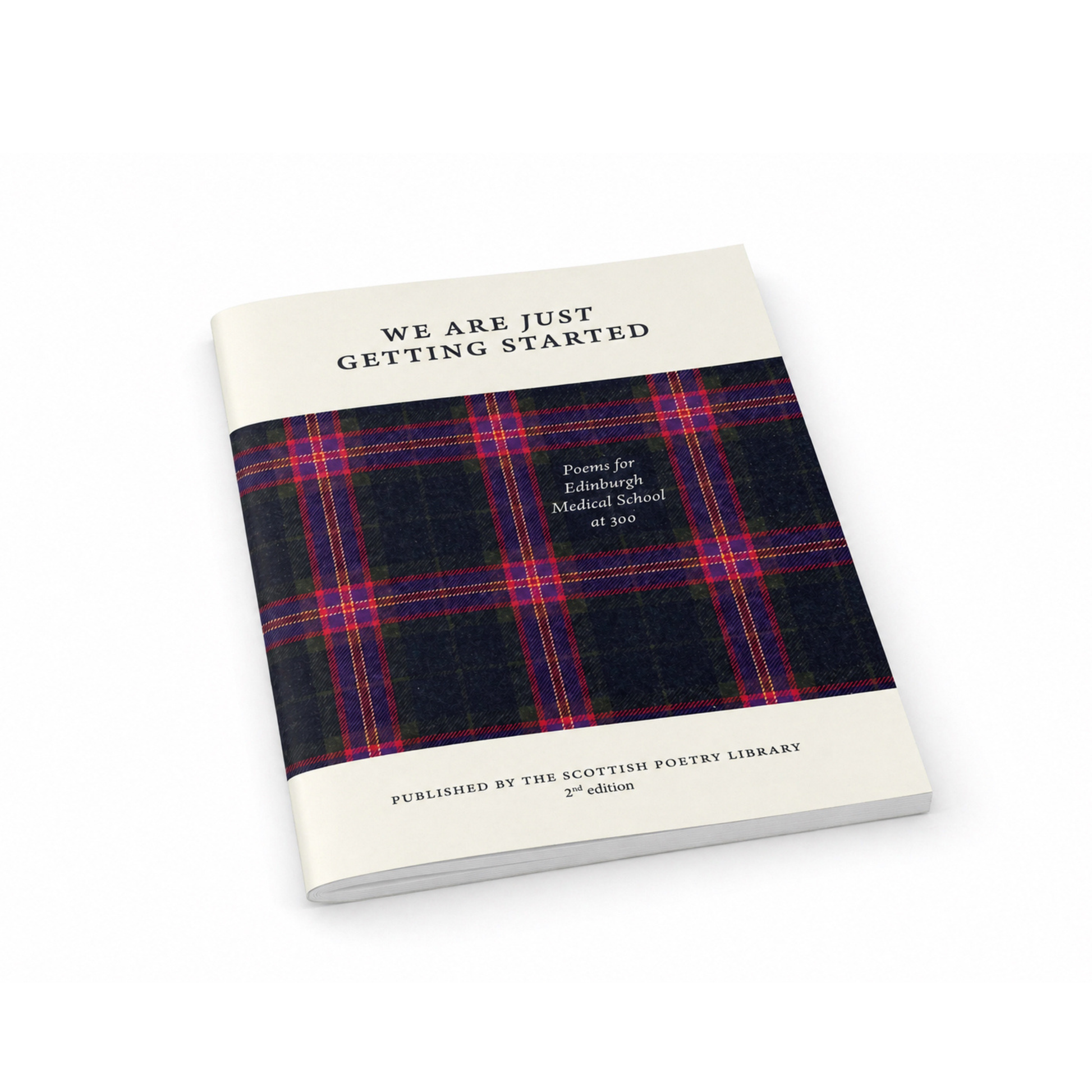 Poetry book featuring the Edinburgh Medical School official tartan.