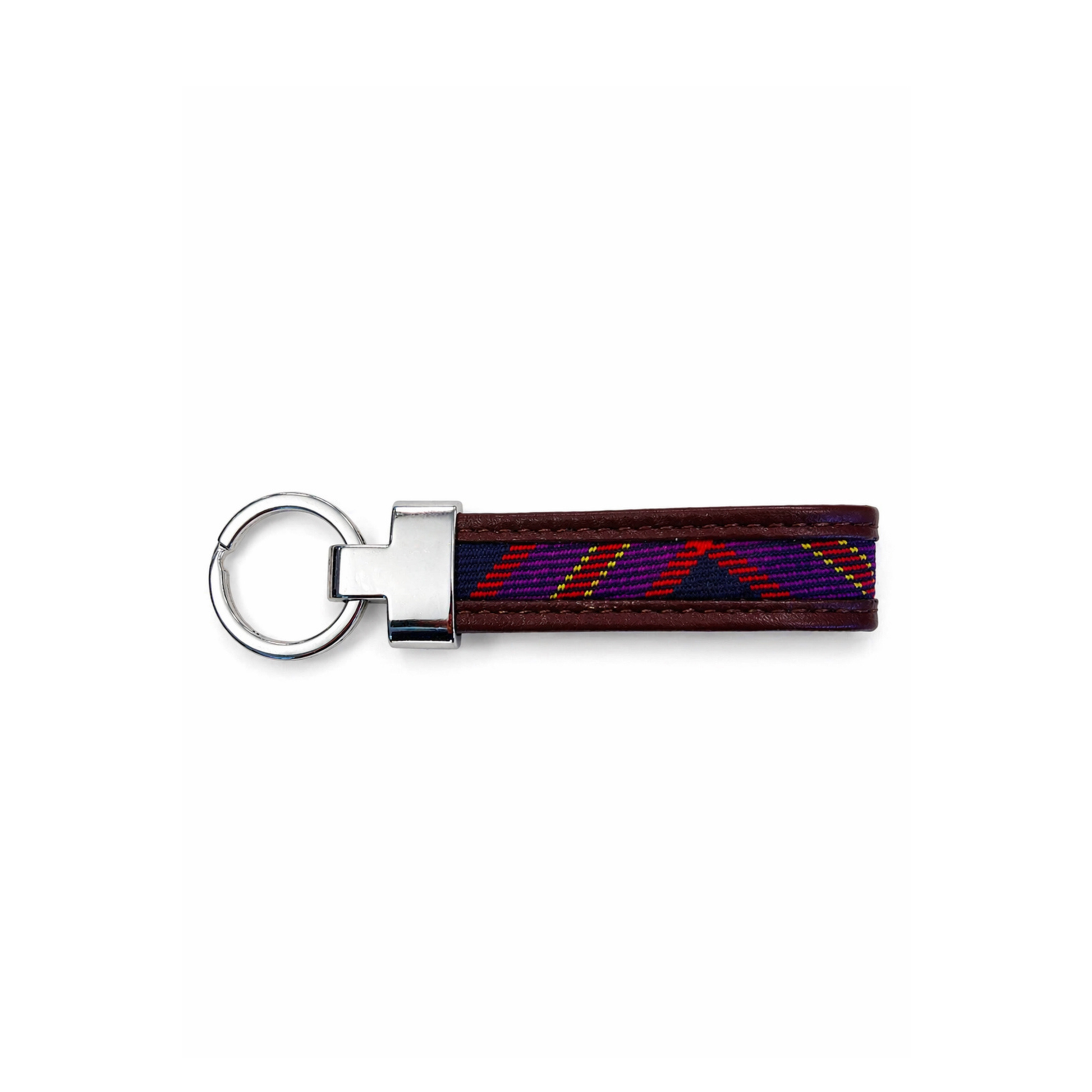 Leather loop keyring featuring the Edinburgh Medical School official tartan.