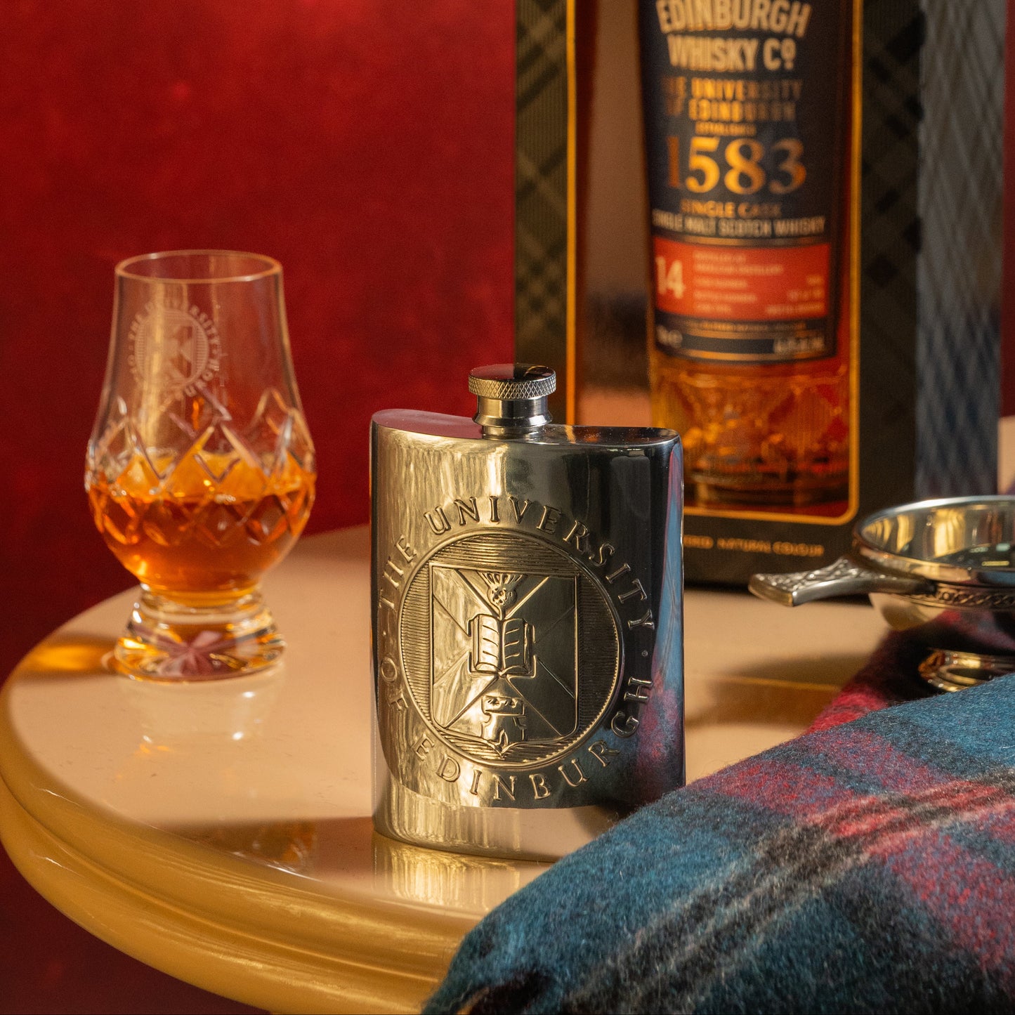 Square Pewter Hip Flask