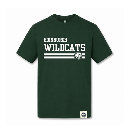 Edinburgh Wildcats Varsity Stripe T-Shirt in Green