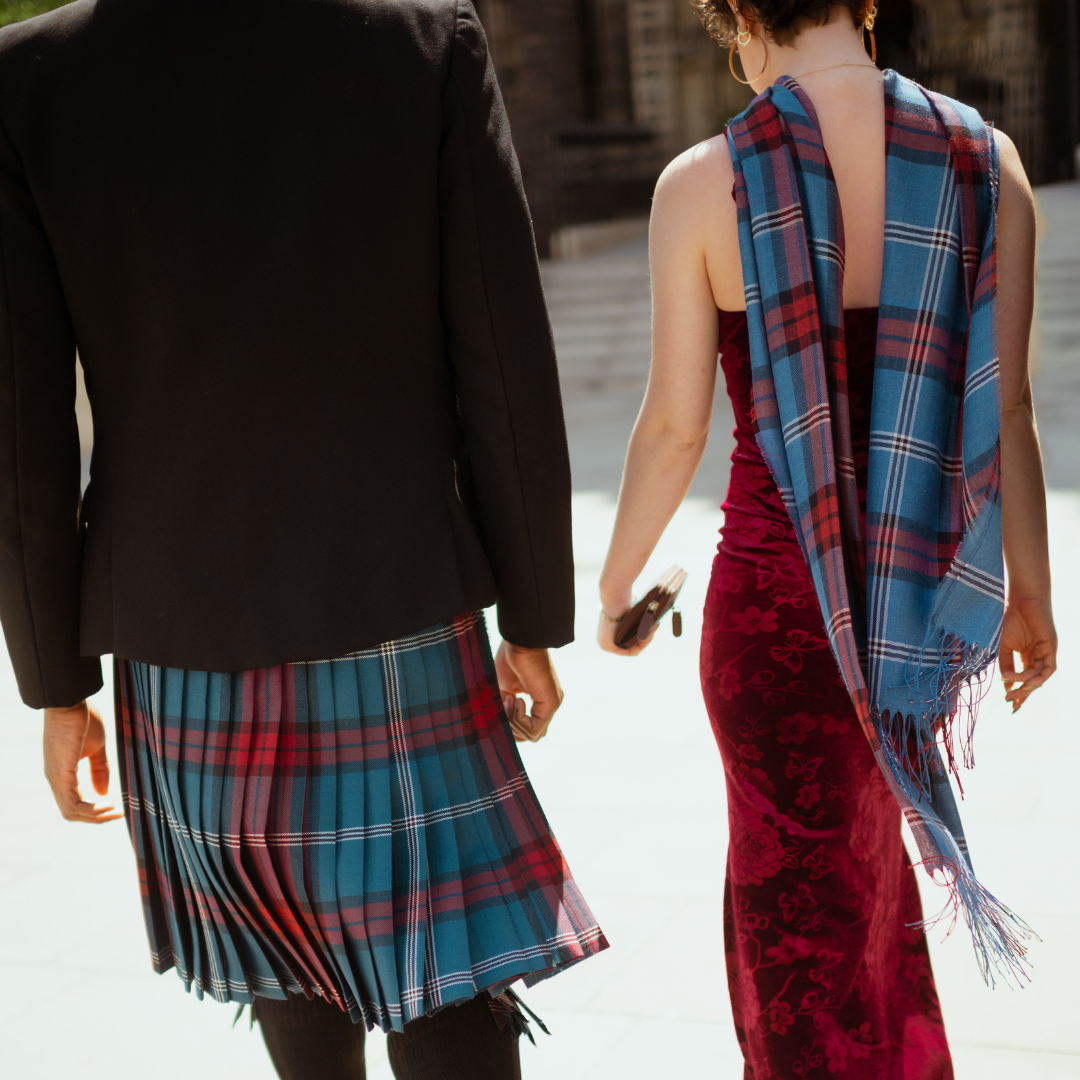 Lightweight Silk/Wool Tartan Scarf
