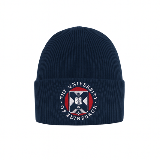 Embroidered Crest Beanie Hat