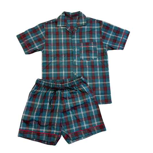 Short Sleeve Tartan Pyjama Lounge Set