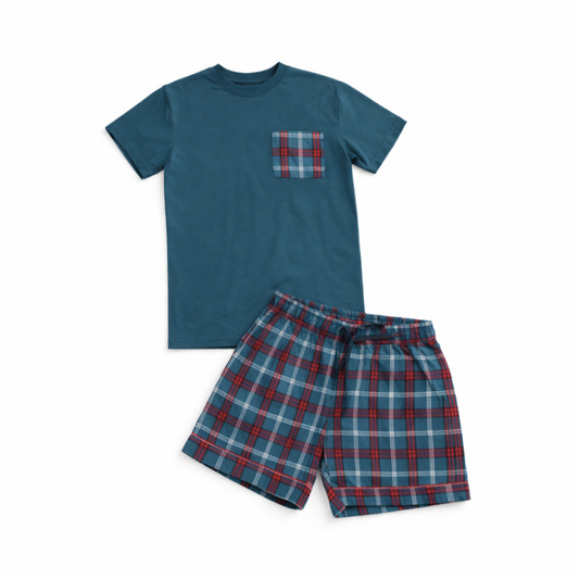 T-Shirt & Shorts Tartan Pyjama Lounge Set