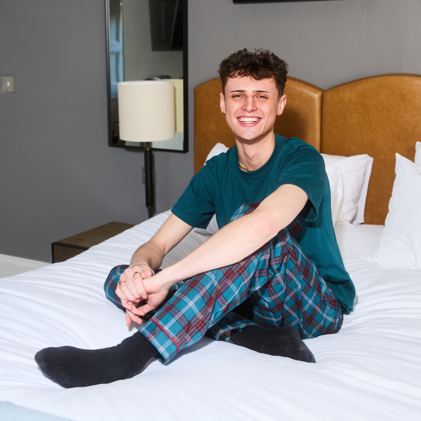 T-Shirt & Trousers Tartan Pyjama Lounge Set