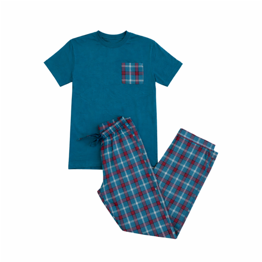 T-Shirt & Trousers Tartan Pyjama Lounge Set