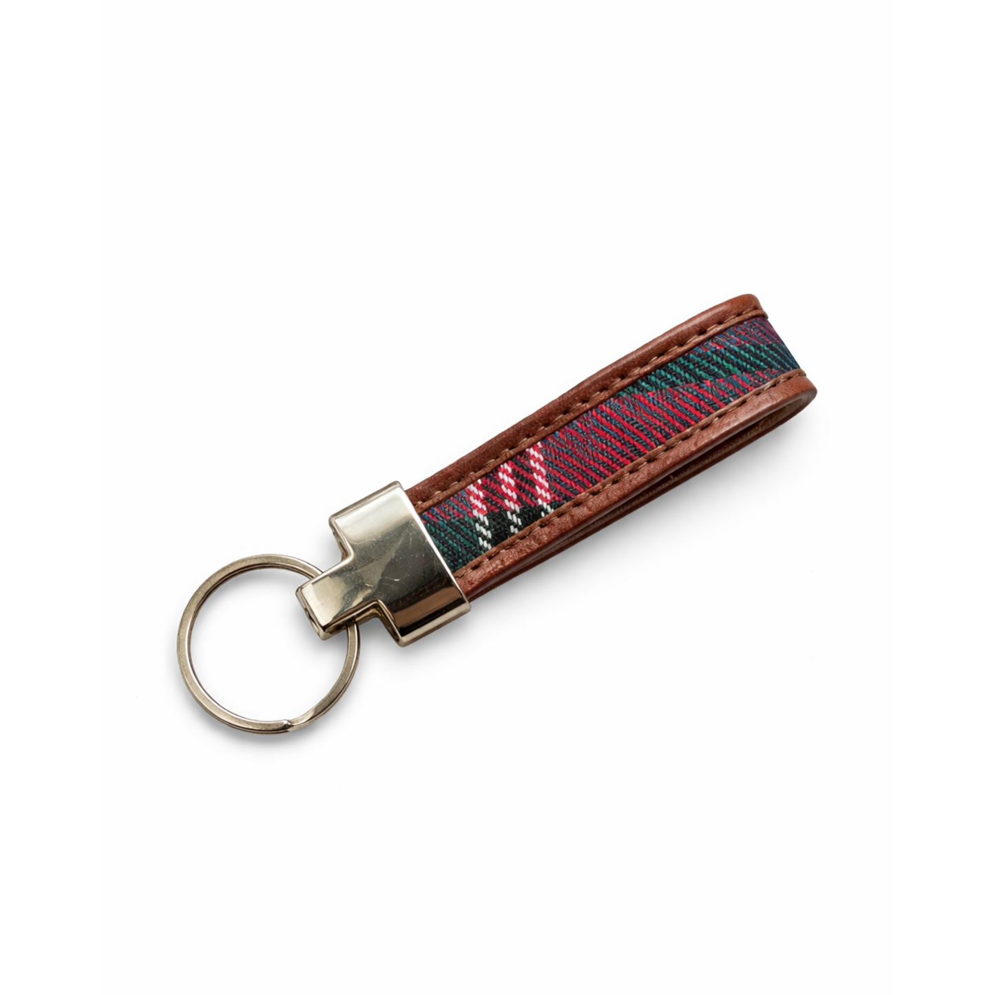 Tartan Leather Loop Keyring