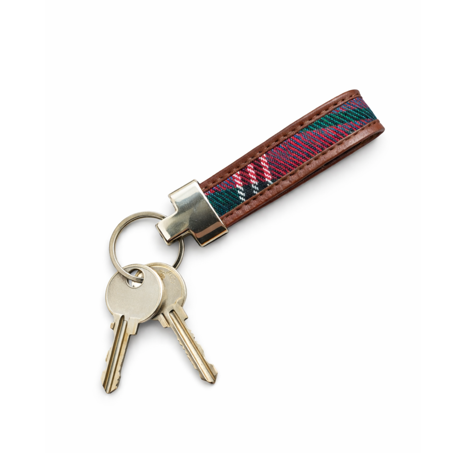 Tartan Leather Loop Keyring