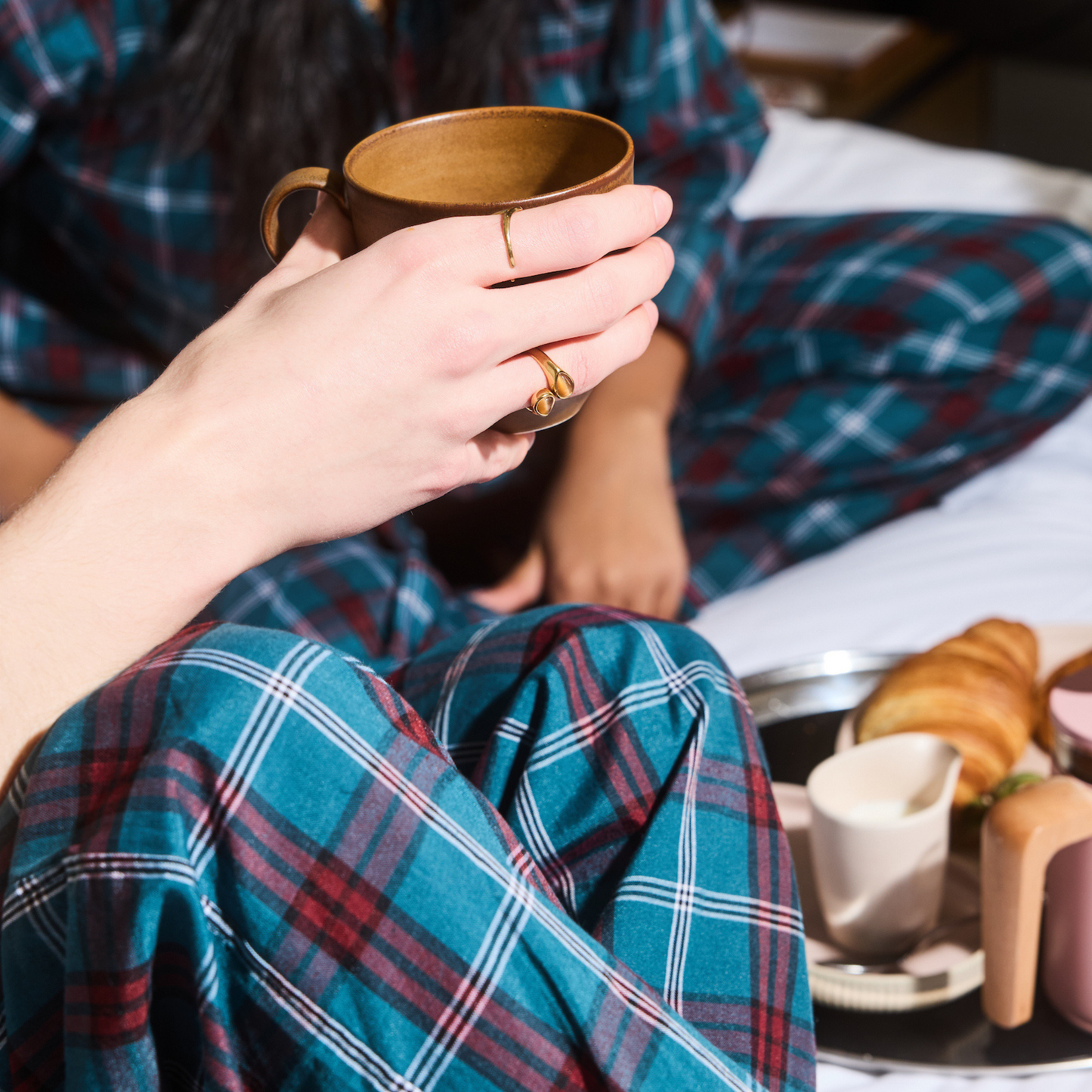 T-Shirt & Trousers Tartan Pyjama Lounge Set