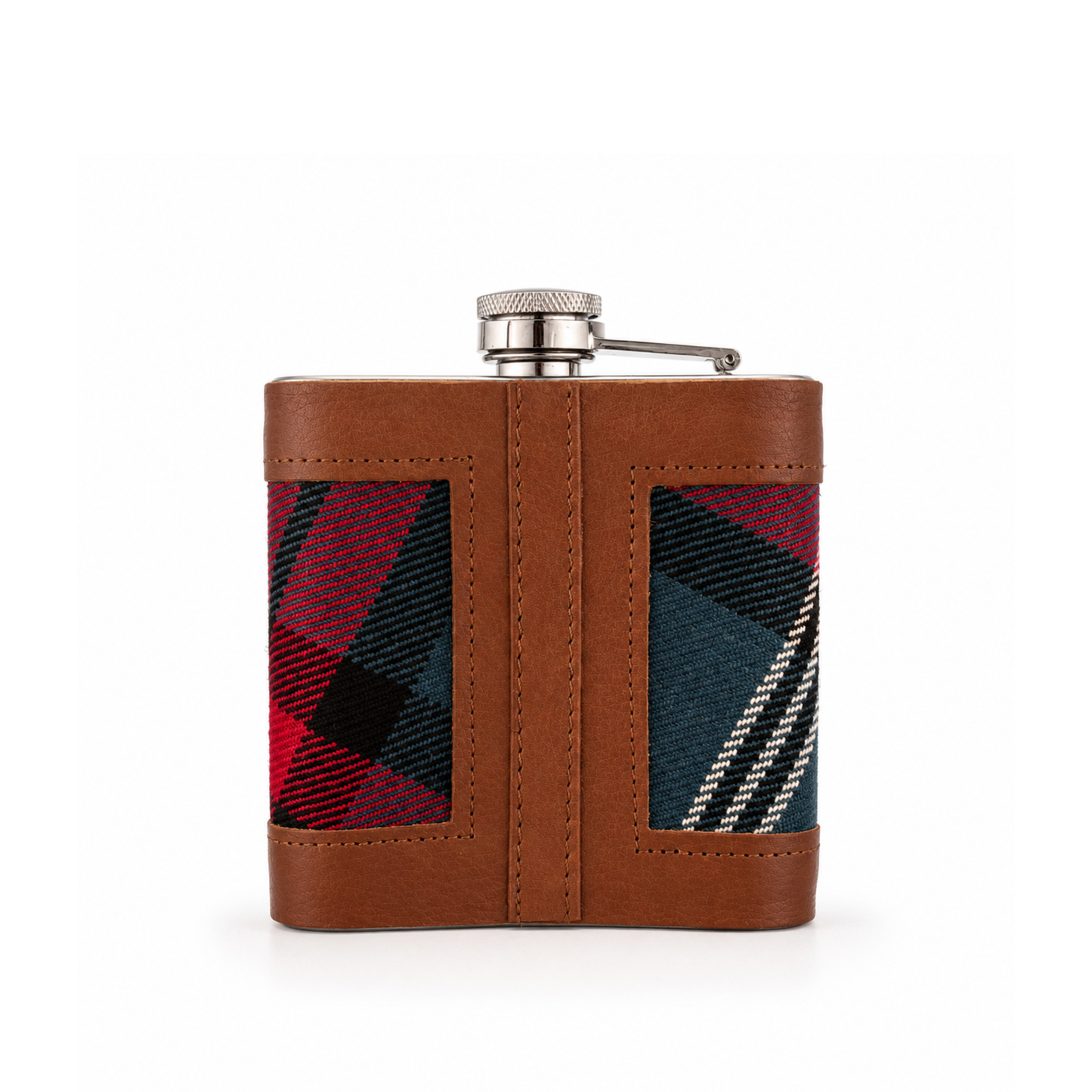 Tartan and Leather Hip Flask