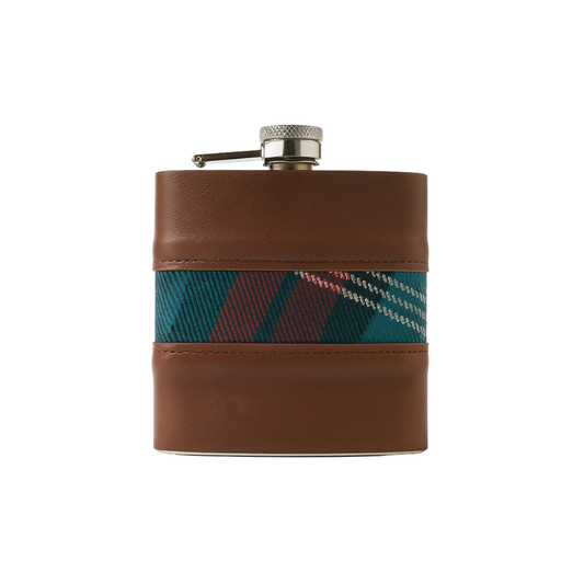 Tartan and Leather Hip Flask