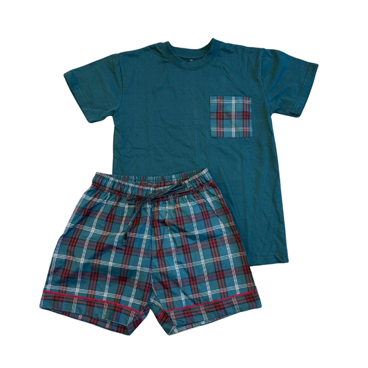 T-Shirt & Shorts Tartan Pyjama Lounge Set