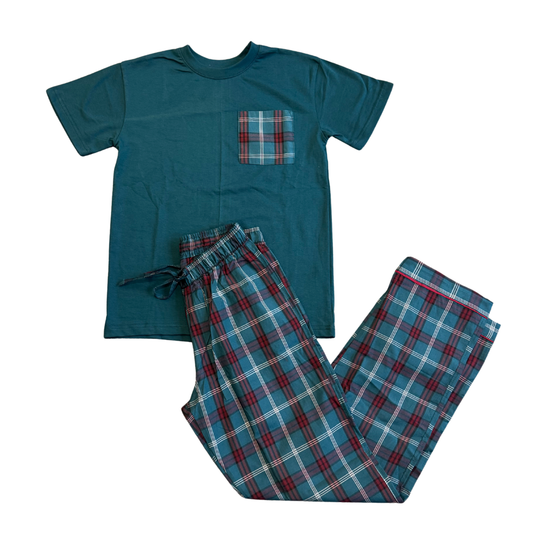 T-Shirt & Trousers Tartan Pyjama Lounge Set