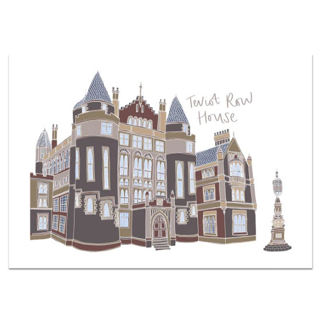 Art Print of Teviot Row House. White background with just the building presented.