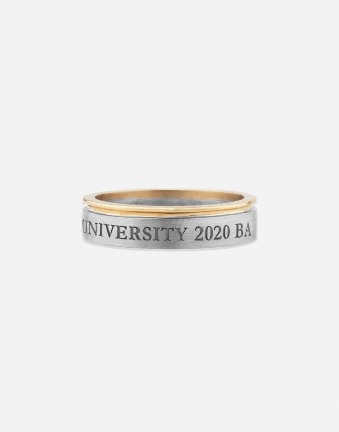 Graduation Two Tone Band Ring - Silver and Gold