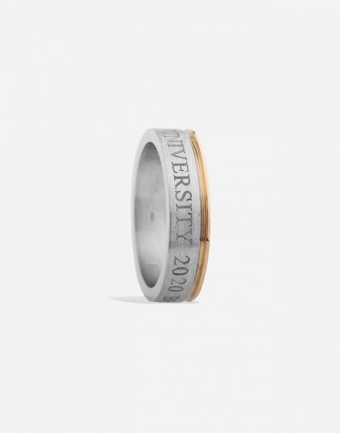 Graduation Two Tone Band Ring - Silver and Gold