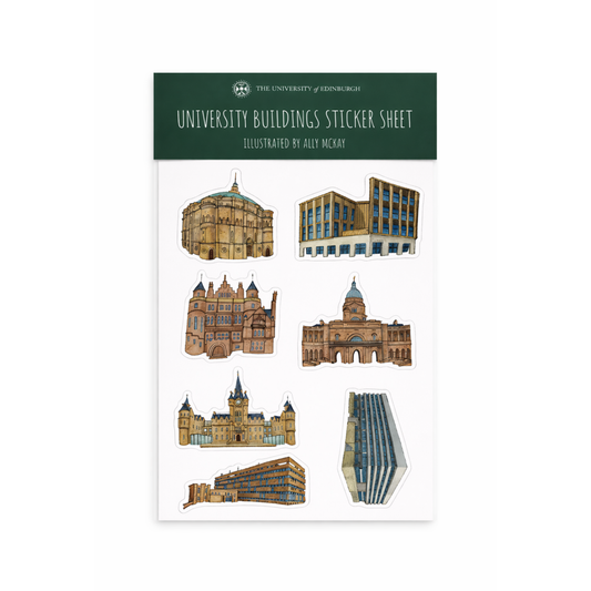 University Buildings Illustrated Sticker Sheet