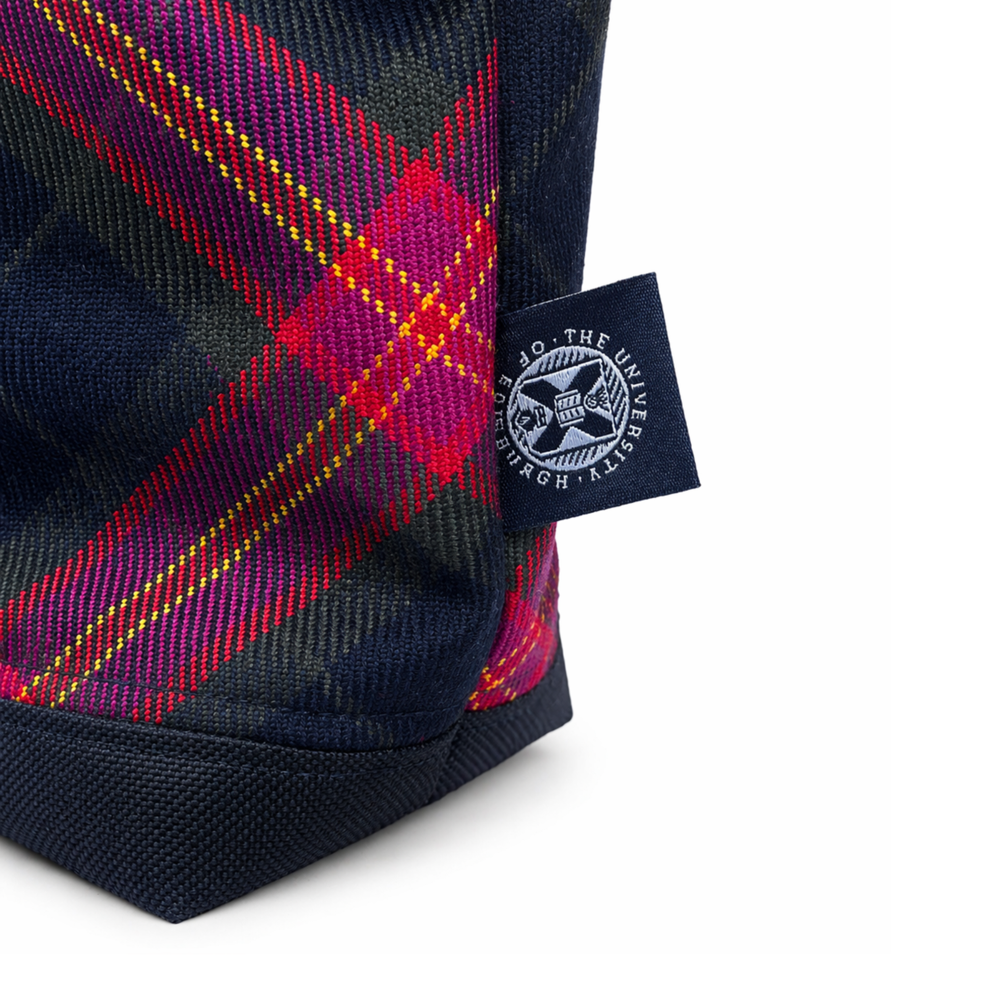 University of Edinburgh crest on wash bag featuring the Edinburgh Medical School official tartan.