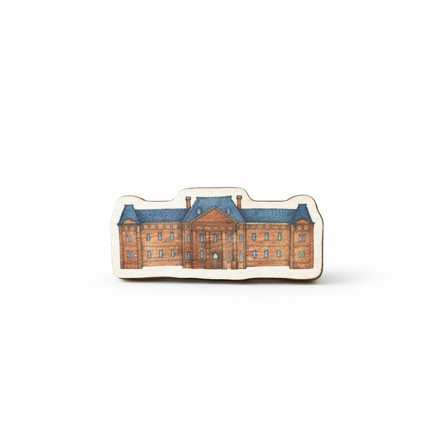 Wooden Buildings Pin Badge