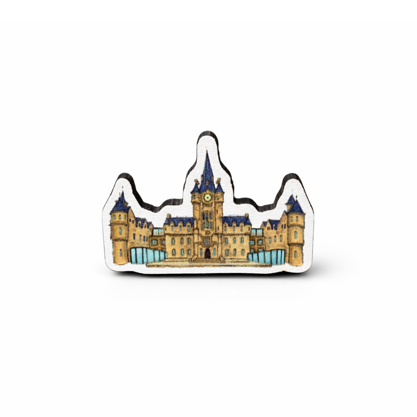Wooden Buildings Pin Badge