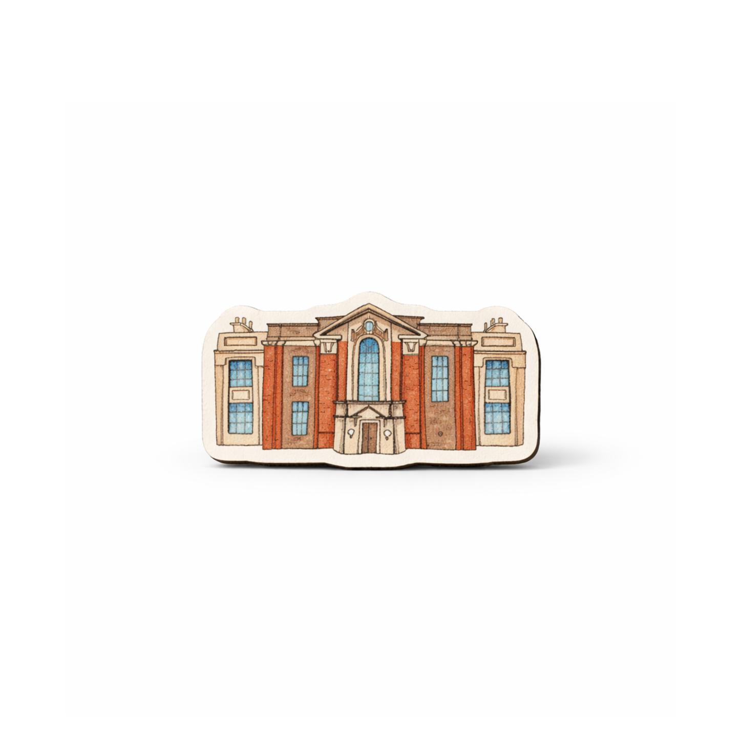 Wooden Buildings Pin Badge