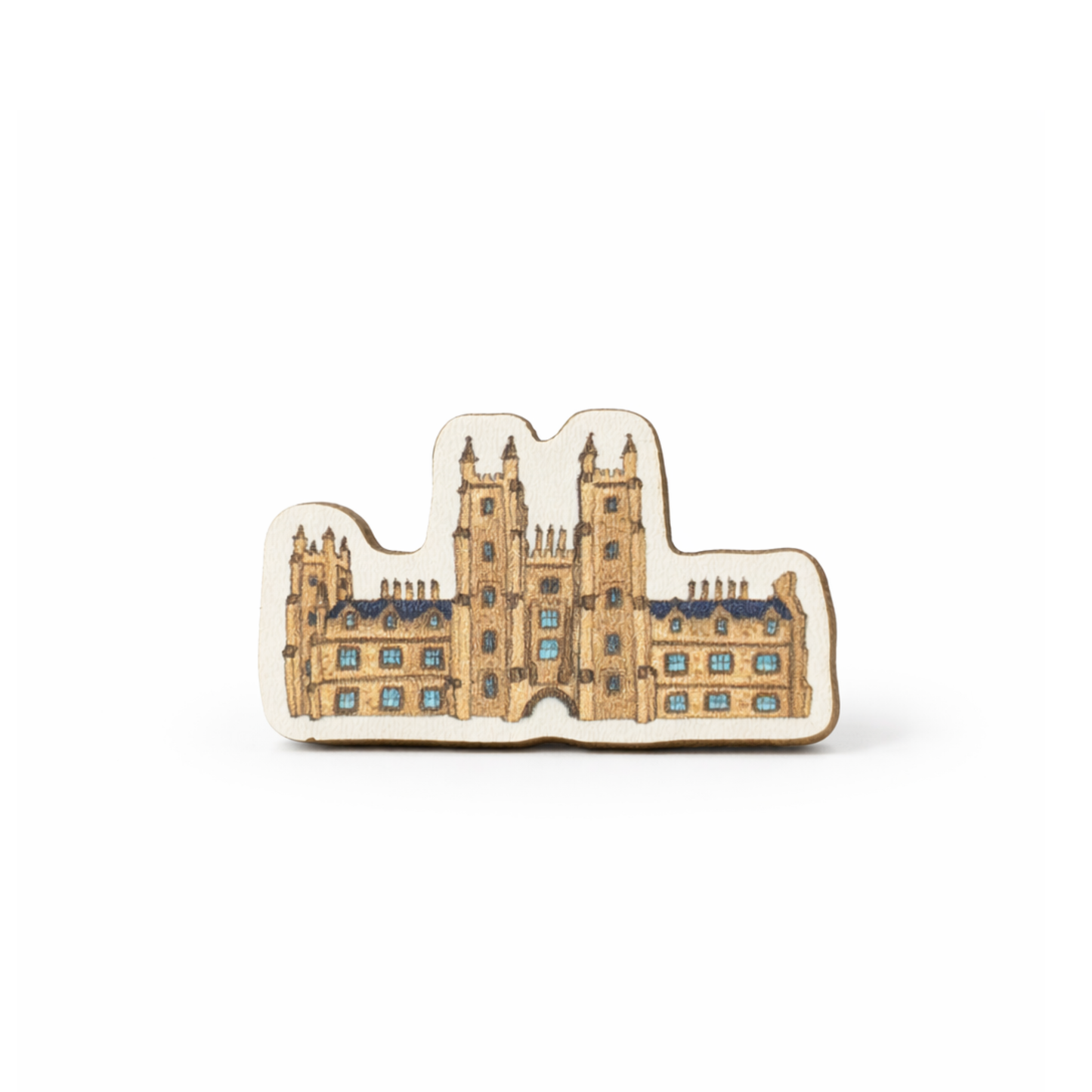 Wooden Buildings Pin Badge