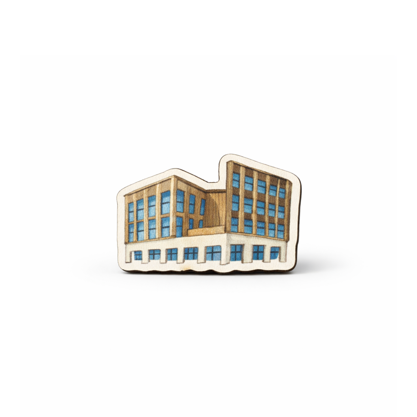 Wooden Buildings Pin Badge