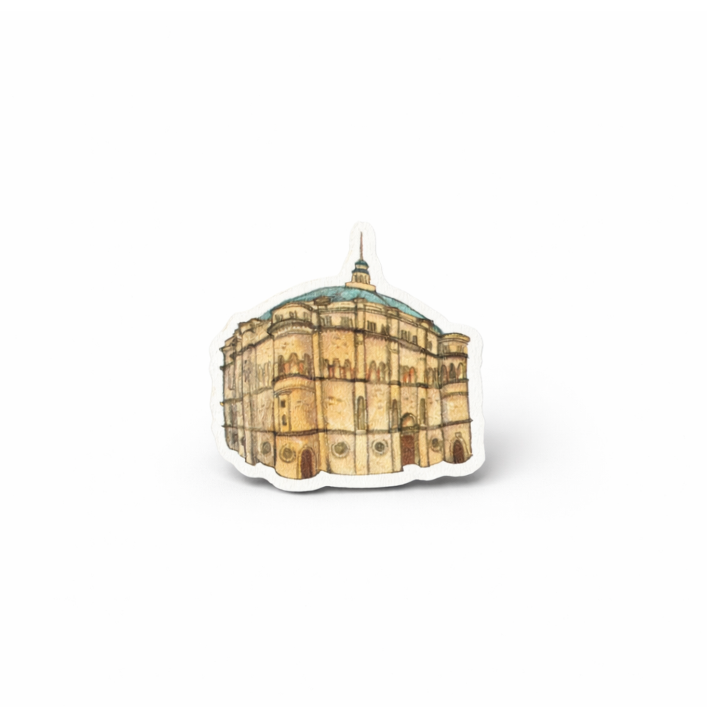 Wooden Buildings Pin Badge