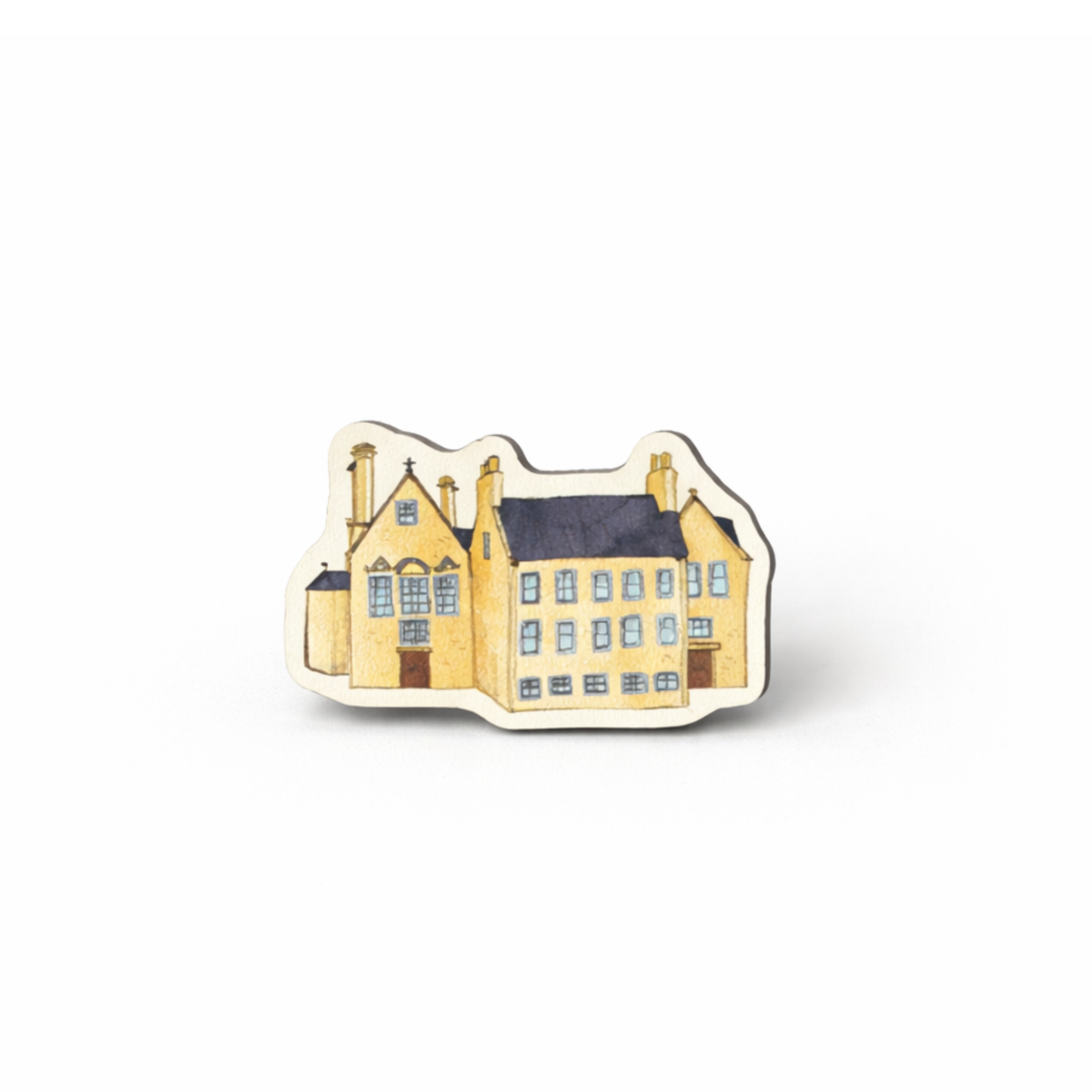 Wooden Buildings Pin Badge