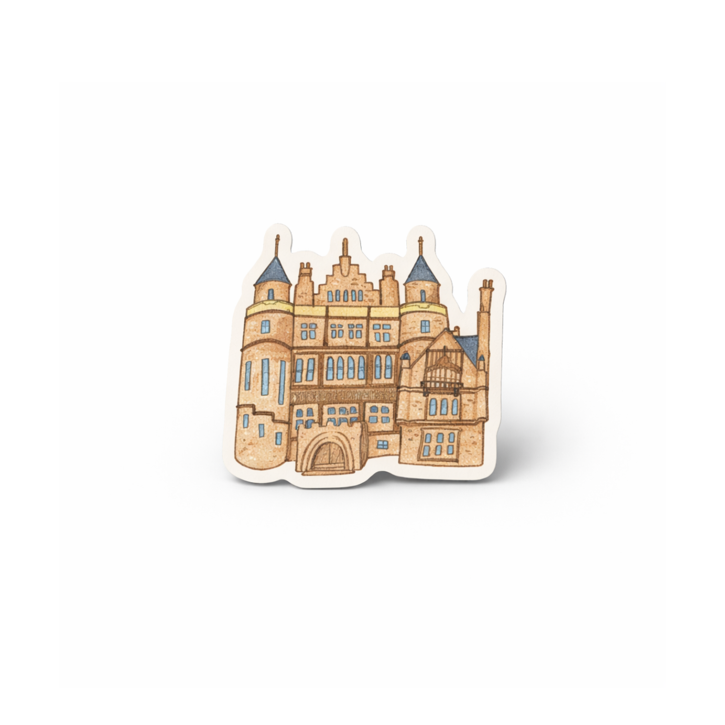 Wooden Buildings Pin Badge