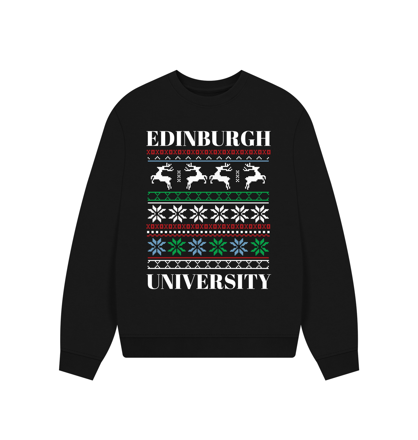 Black Printed Sweater Front