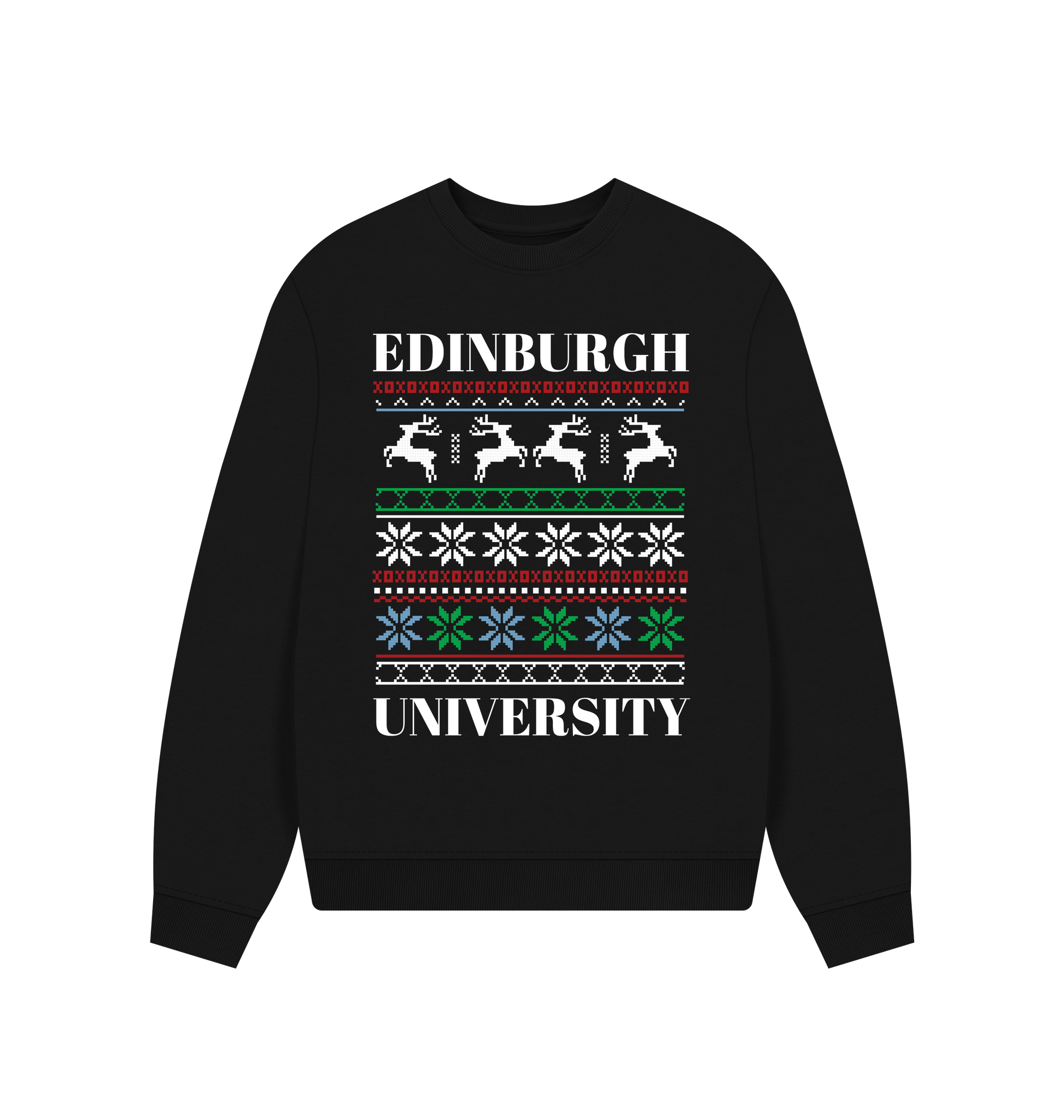 Black Printed Sweater Front