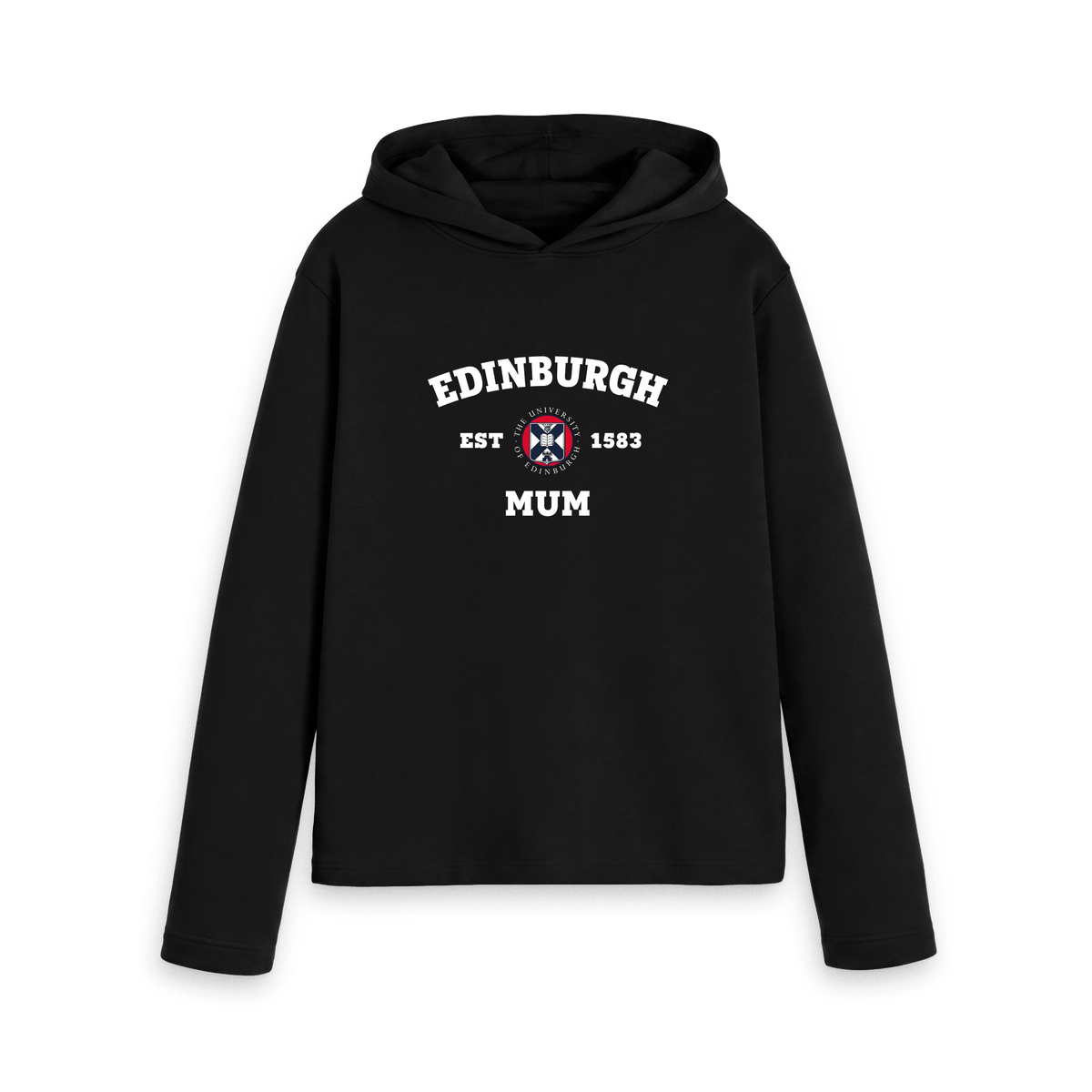 Black Printed Hoody Front