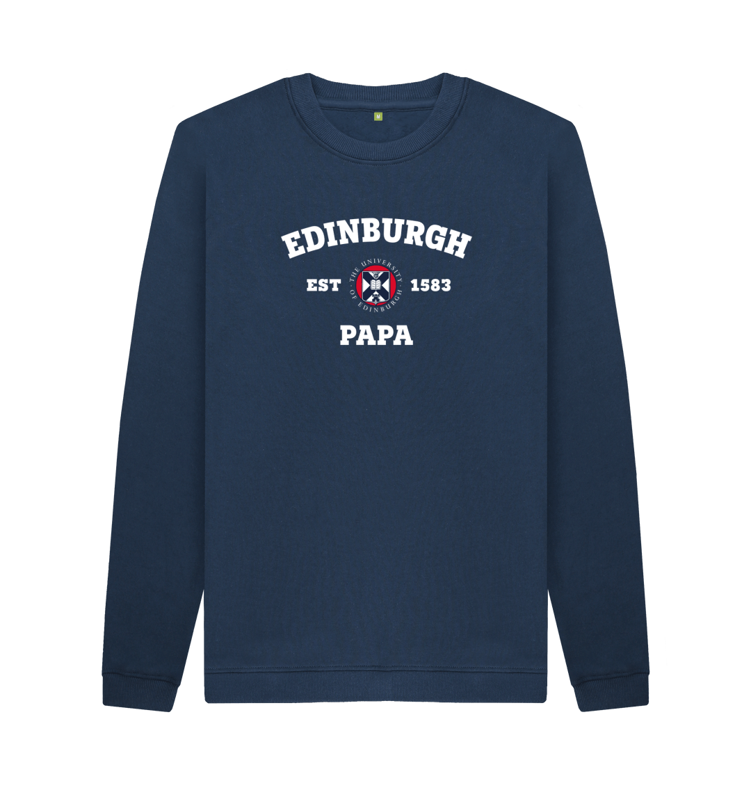 Navy Blue Printed Sweater Front
