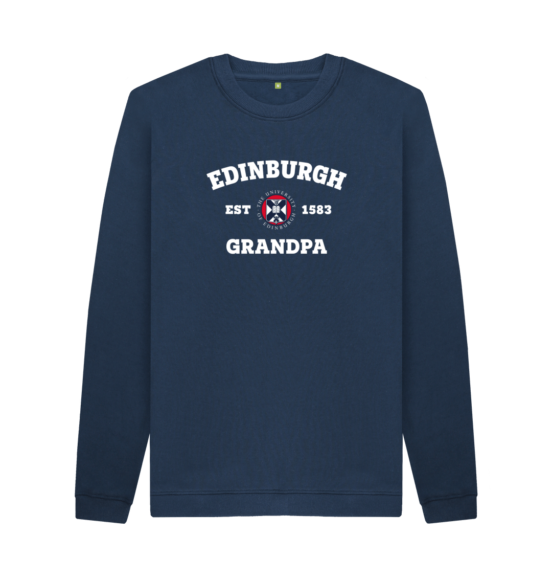 Navy Blue Printed Sweater Front