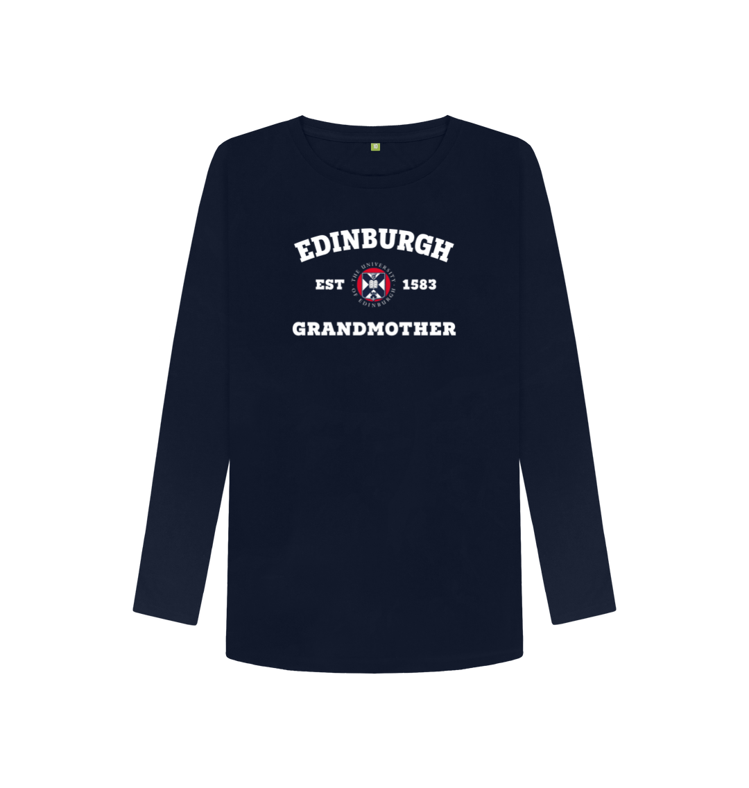 Navy Blue Printed Long Sleeve T Shirt Front