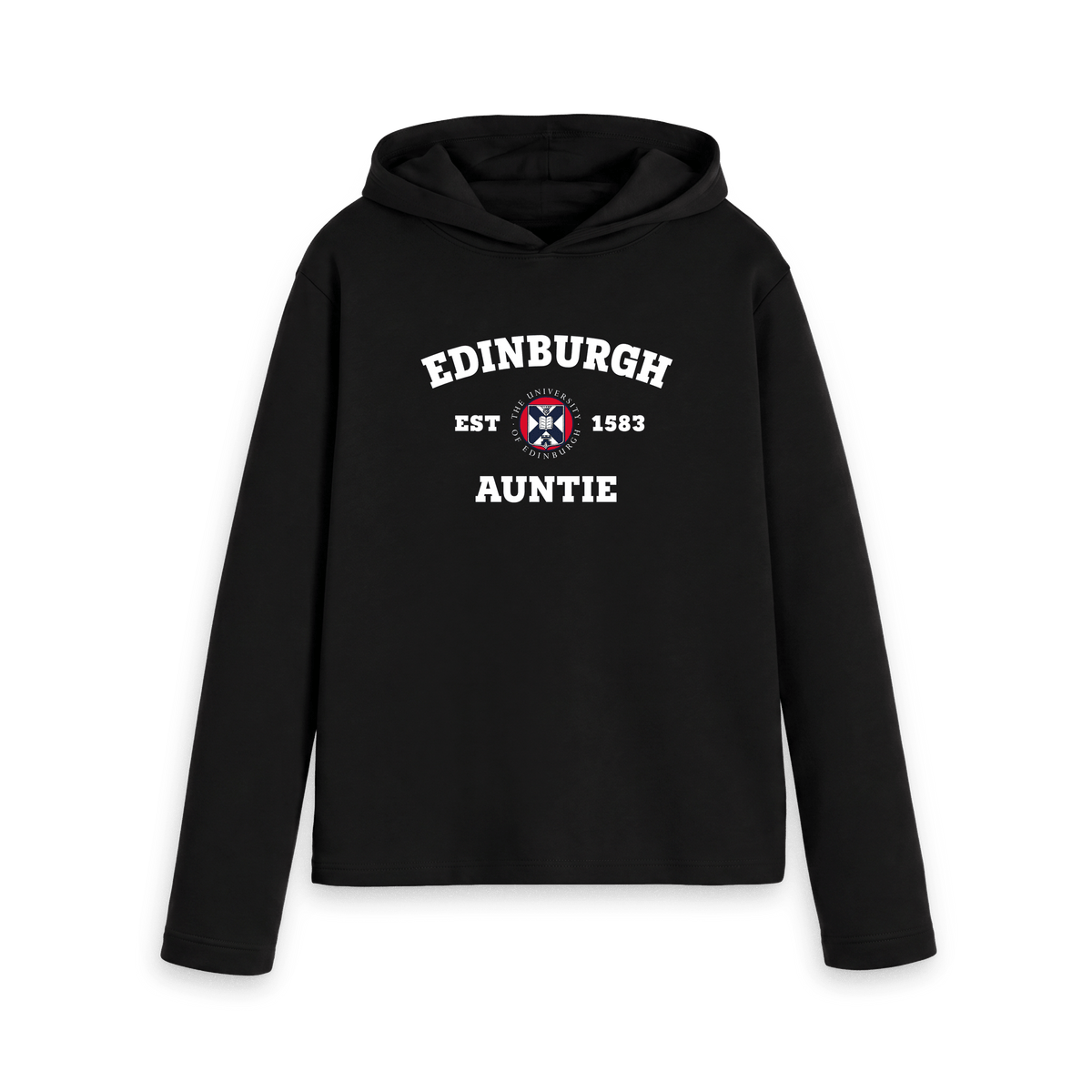 Black Printed Hoody Front