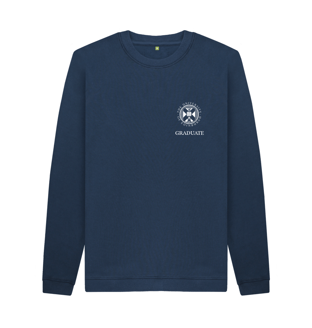 Navy Blue Printed Sweater Front