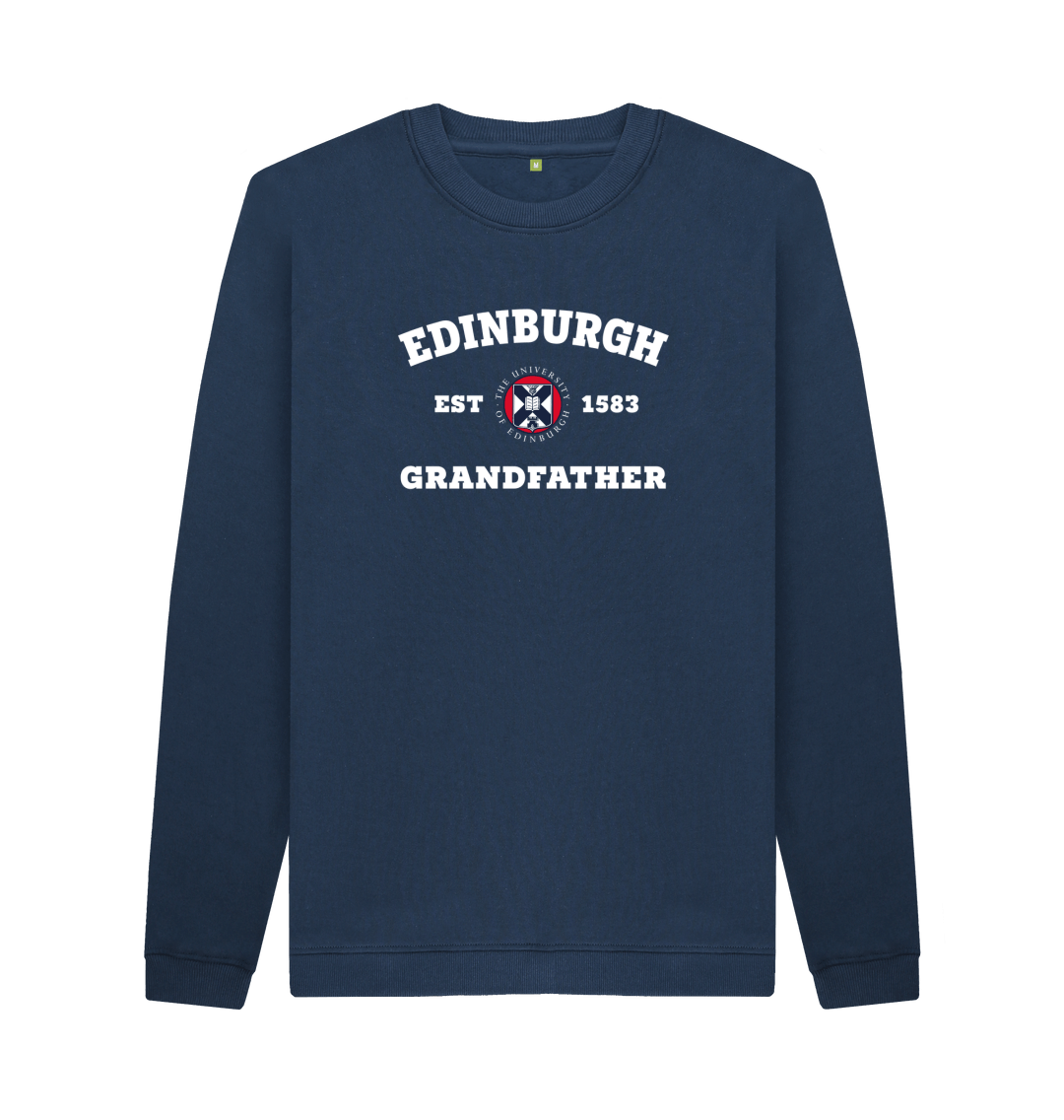 Navy Blue Printed Sweater Front