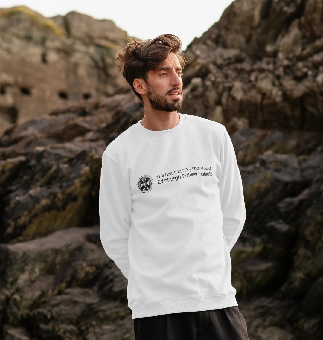 Model wears White Edinburgh Futures Institute Sweatshirt in White.