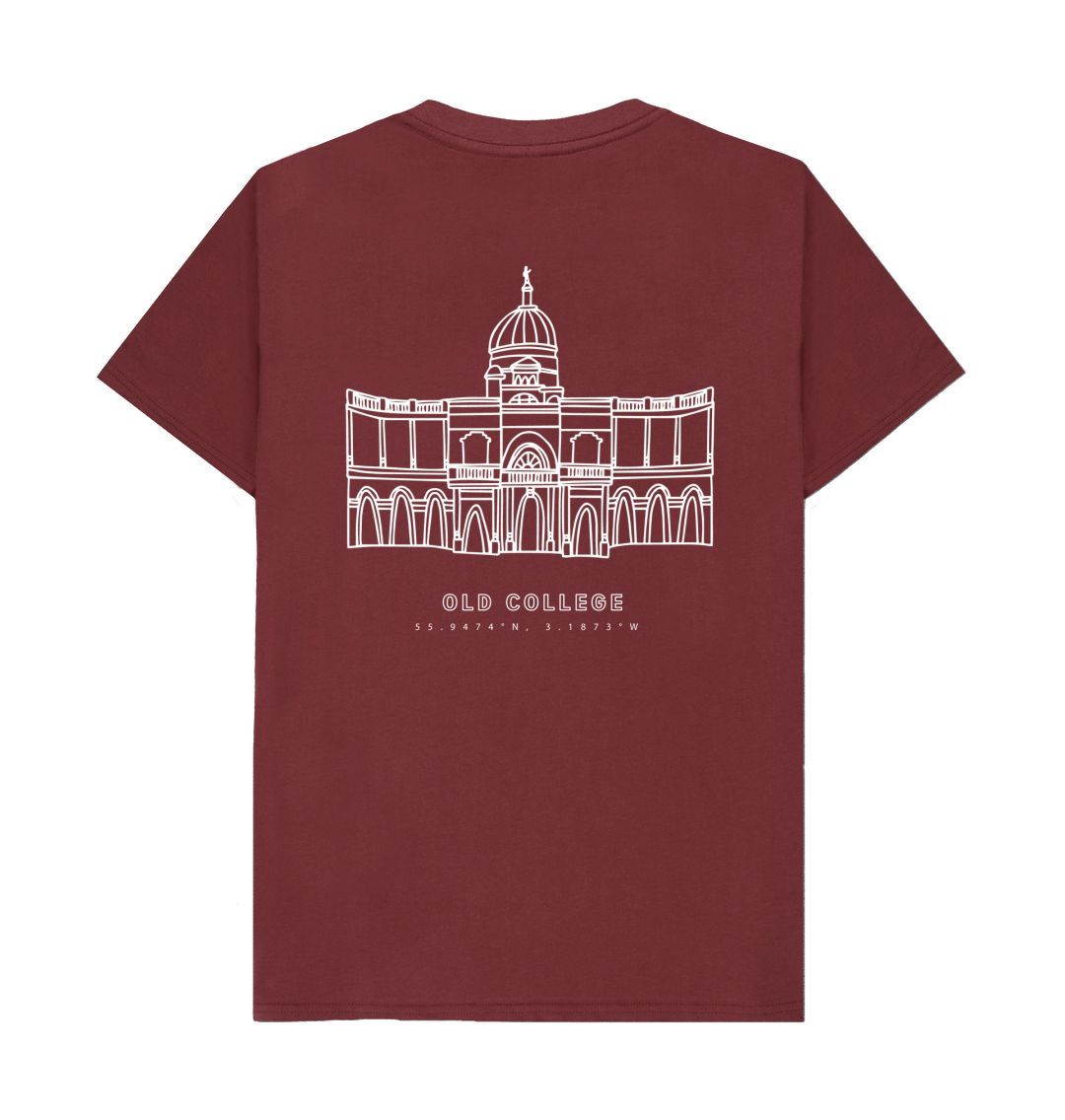 Back of Red Wine Old College Coordinates Design T-Shirt