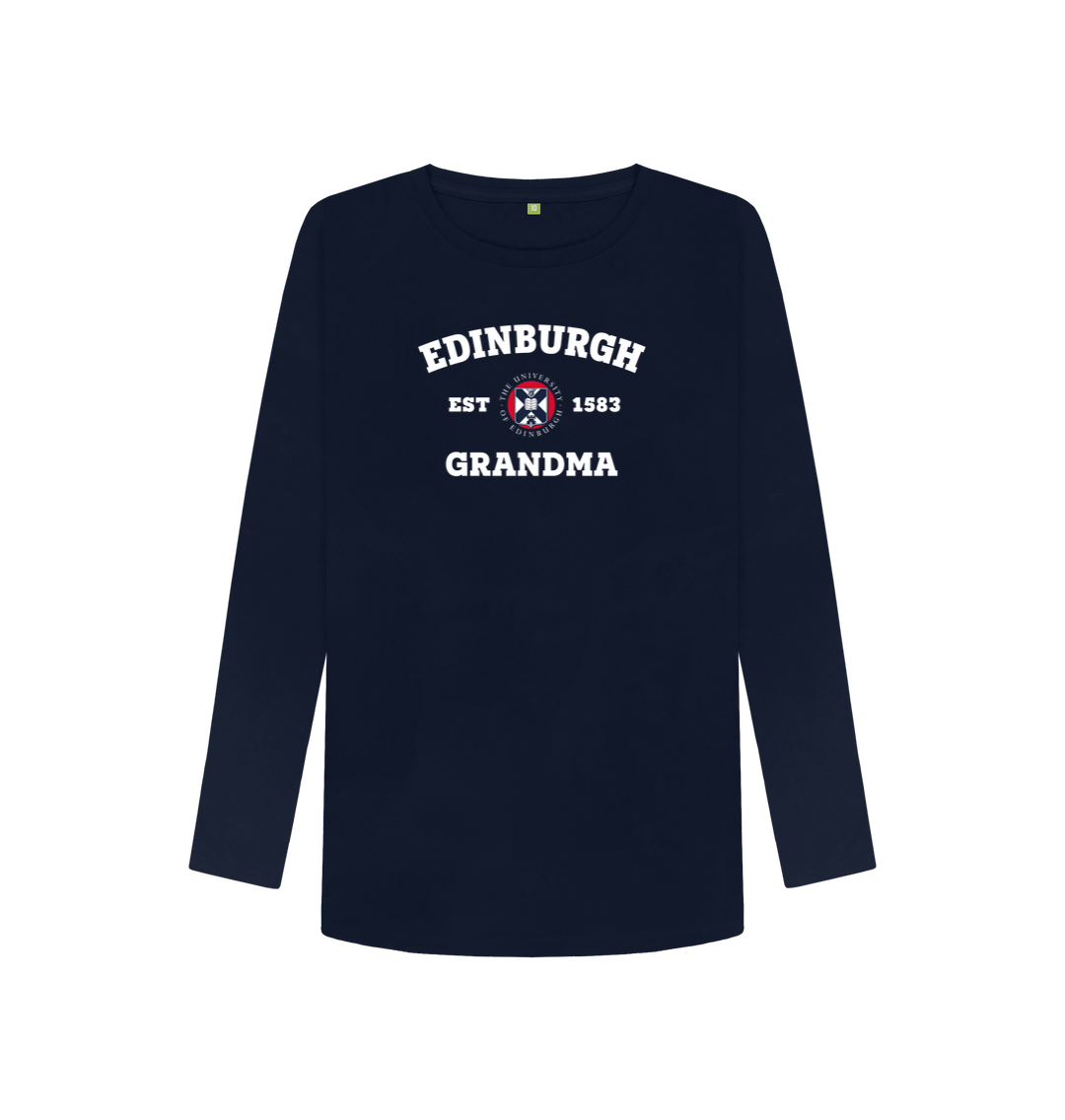 Navy Blue Printed Long Sleeve T Shirt Front