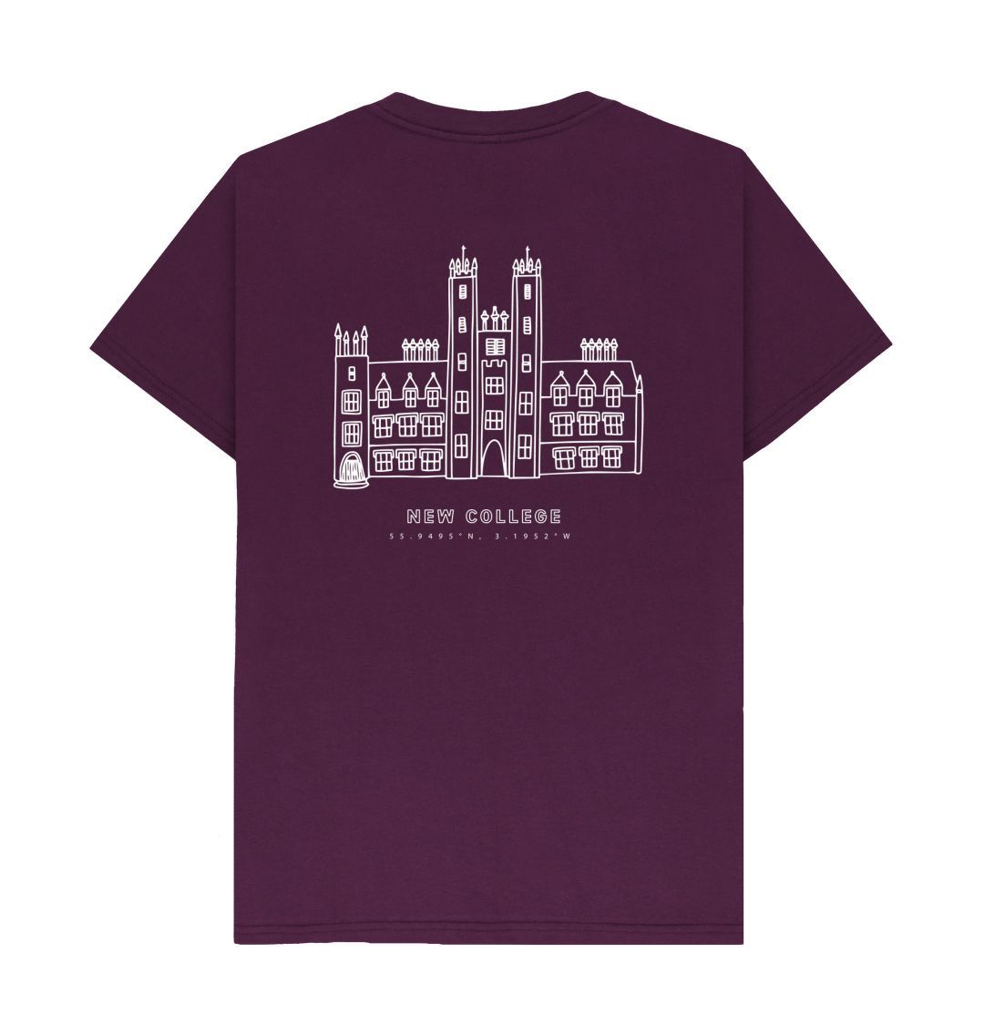 Back of Purple New College Coordinates Design T-Shirt