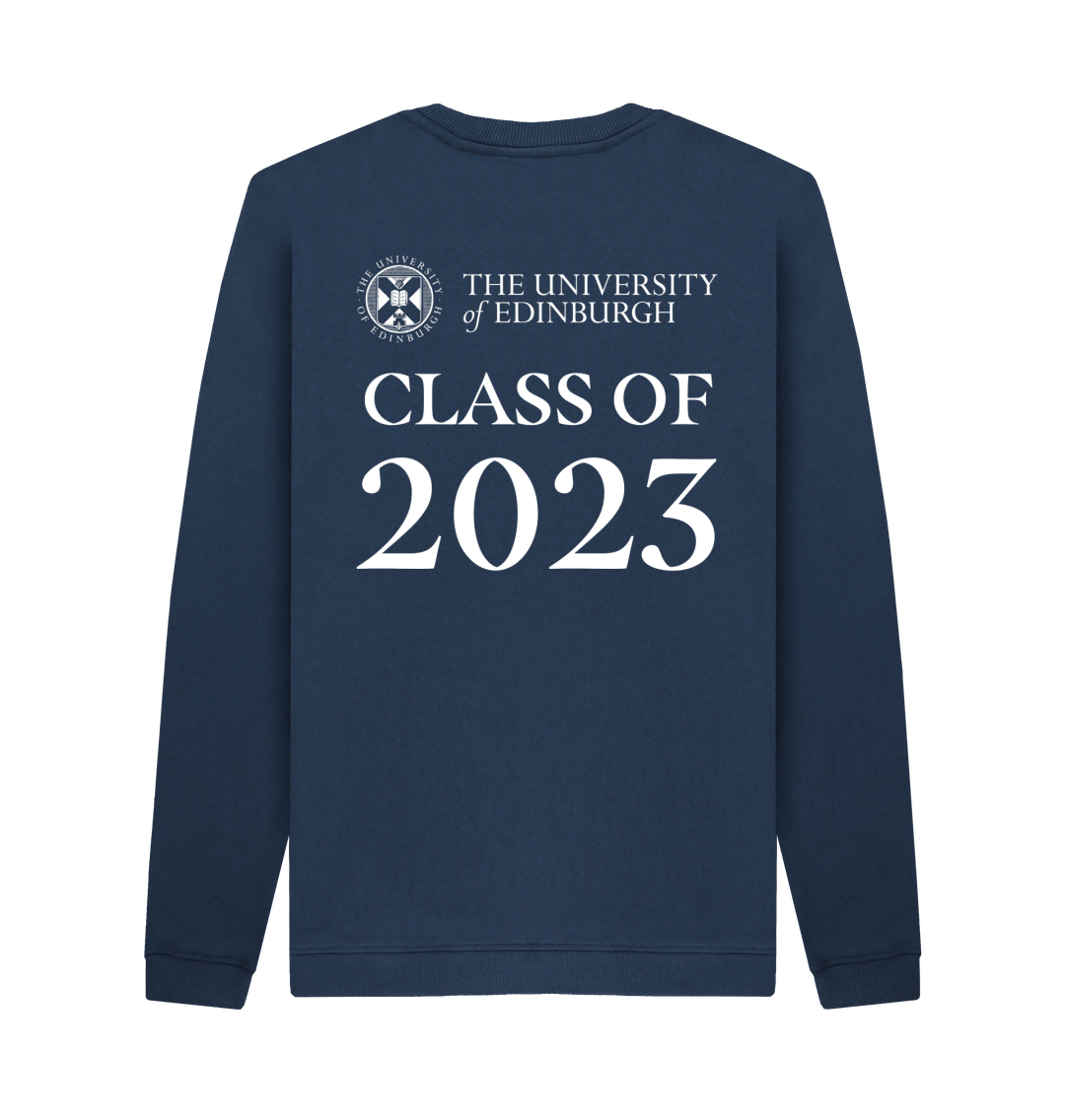 Navy Blue Printed Sweater Back