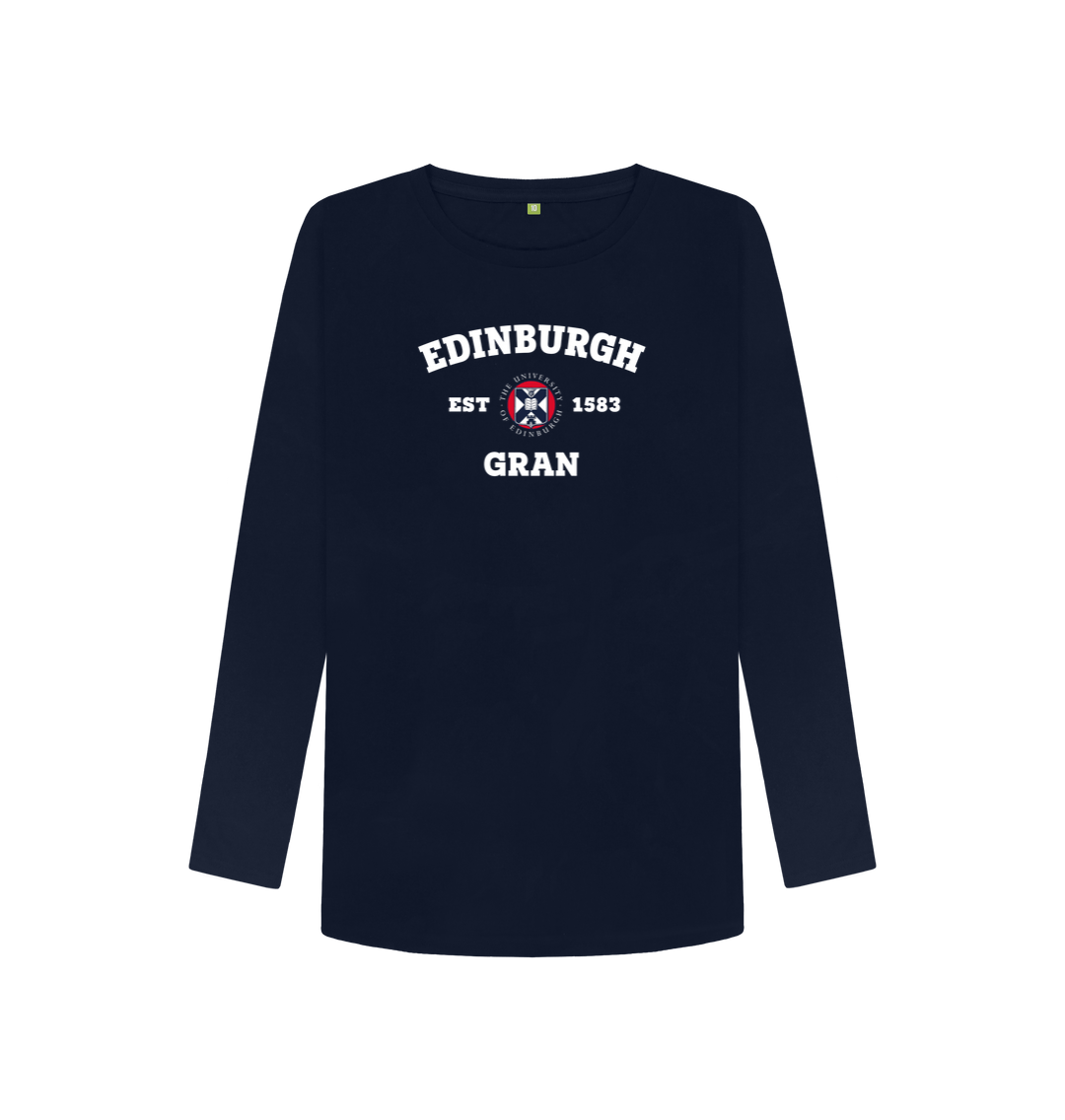 Navy Blue Printed Long Sleeve T Shirt Front