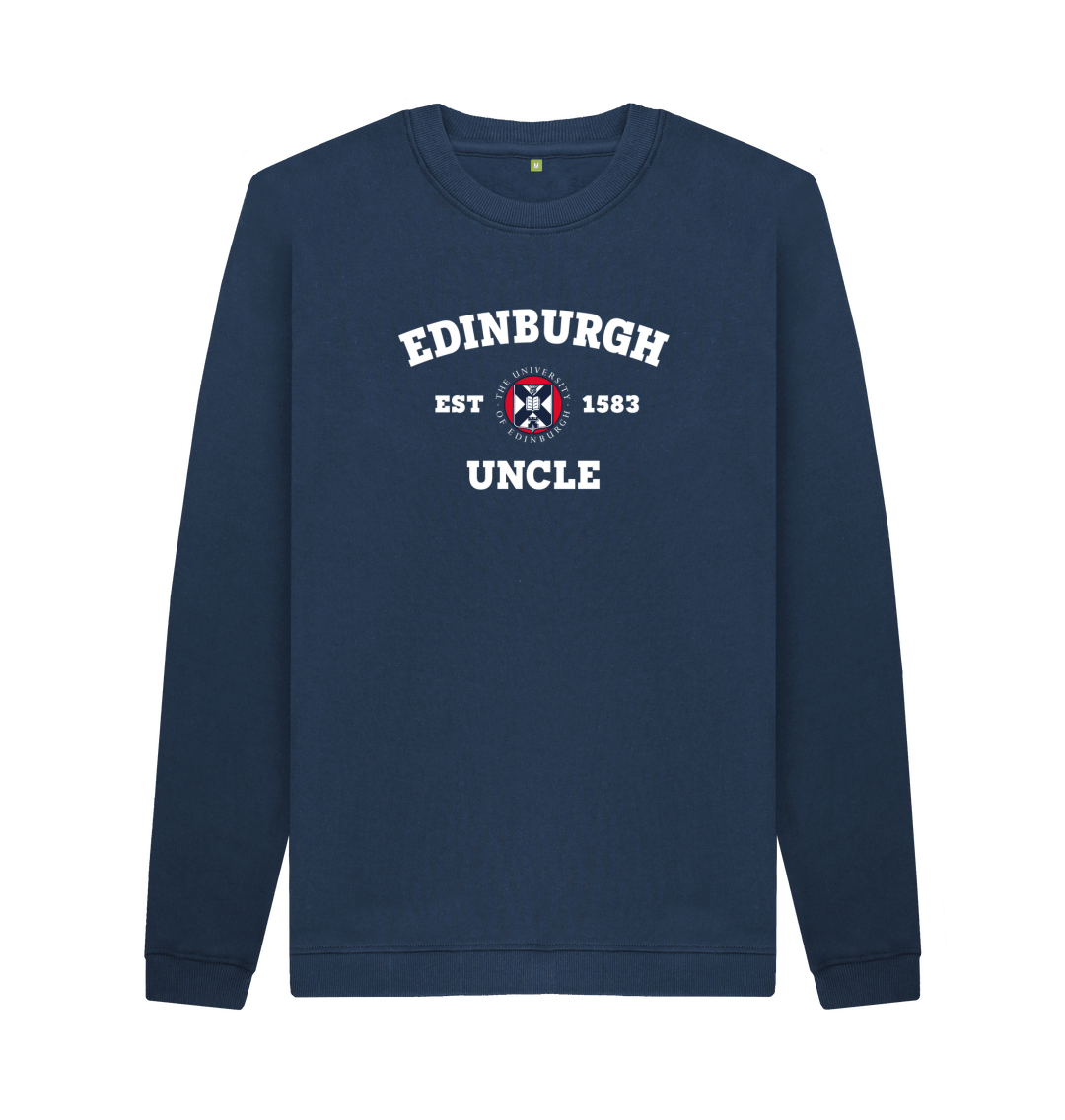 Navy Blue Printed Sweater Front
