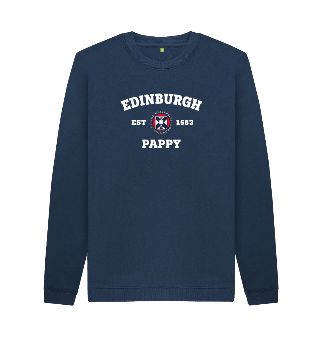 Navy Blue Printed Sweater Front